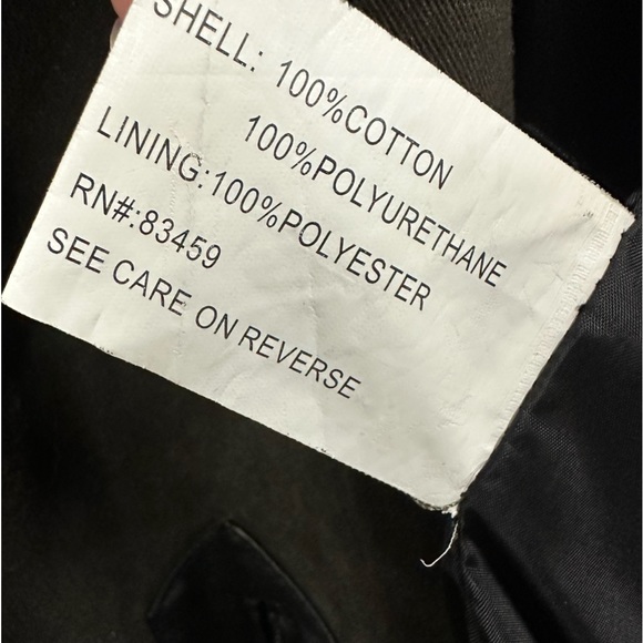 ZERO Canvas and Vegan Leather Varsity Style Bomber Jacket Zip Up Men’s Large - Picture 7 of 10